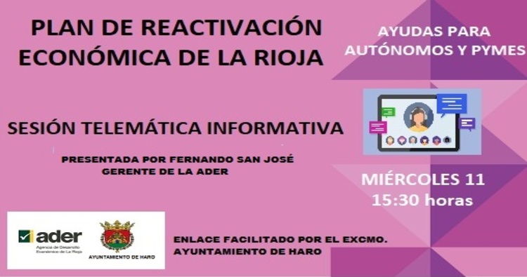 El Ayuntamiento y la ADER organizan una sesión informativa sobre el Plan de Reactivación E