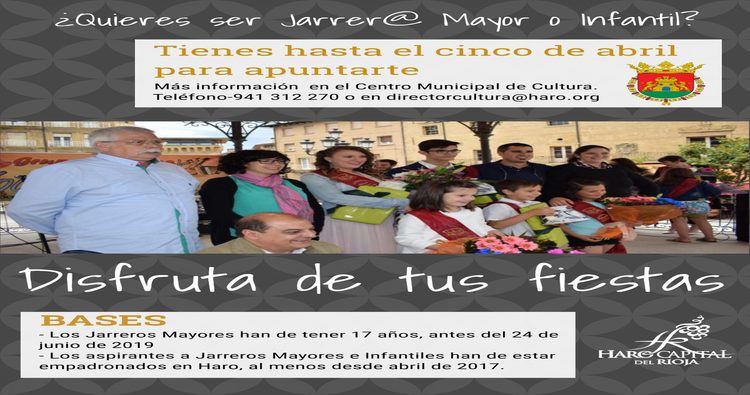 Este viernes finaliza el plazo de presentación de candidaturas a Jarreros Mayores e Infant