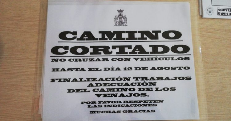 CORTE DEL CAMINO DE ACCESO A VENAJOS DE EL MORO